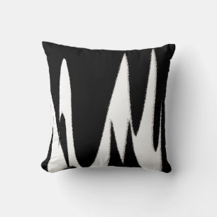 Funky Abstract Art Black White Cushion