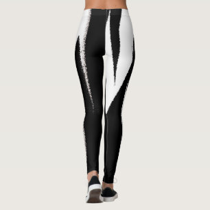 Funky Abstract Art Black White Leggings