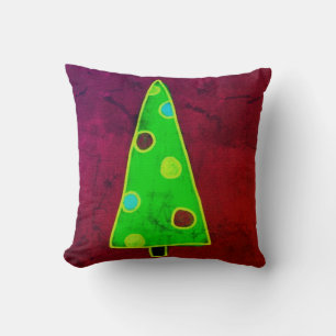 Funky Abstract Art Christmas Tree Cushion
