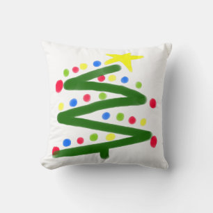 Funky Abstract Art Christmas Tree Cushion