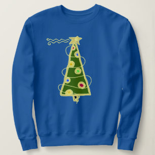 Funky Abstract Art Christmas Tree Sweatshirt