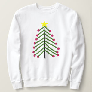Funky Abstract Art Christmas Tree Sweatshirt