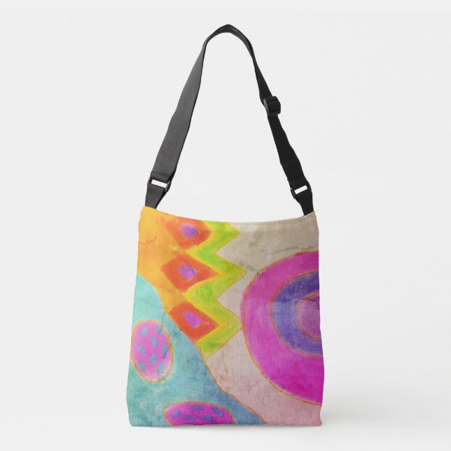 Funky Abstract Art Crossbody Bag (Front)