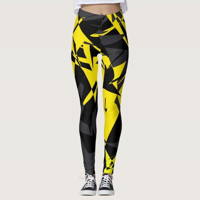 Funky Abstract Art Geometry Leggings (Front)