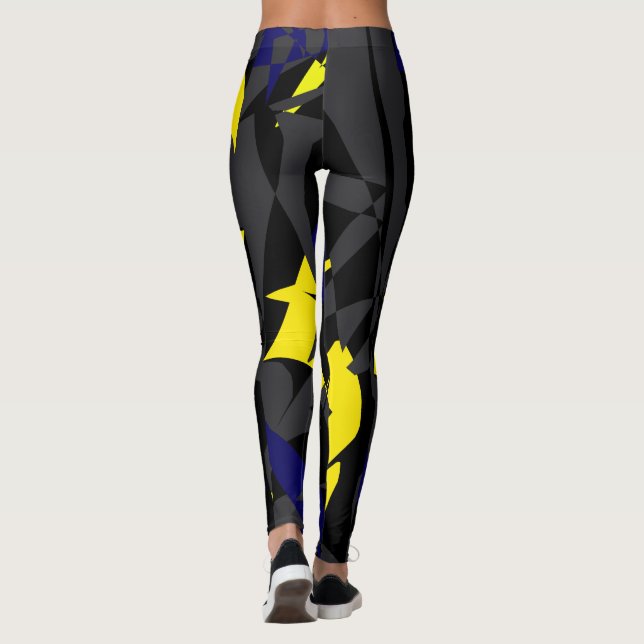 Funky Abstract Art Geometry Leggings (Back)