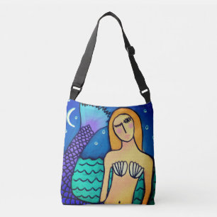 Funky Abstract Art Mermaid Crossbody Bag