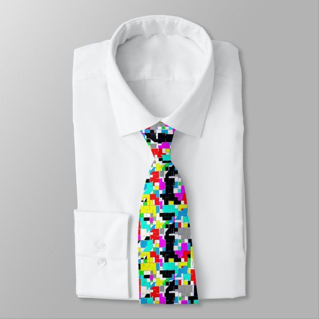Funky Abstract Art Pattern Tie (Tied)