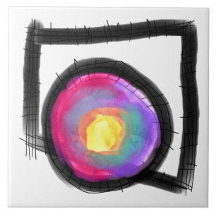 Funky Abstract Art Tile