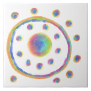 Funky Abstract Art Tile