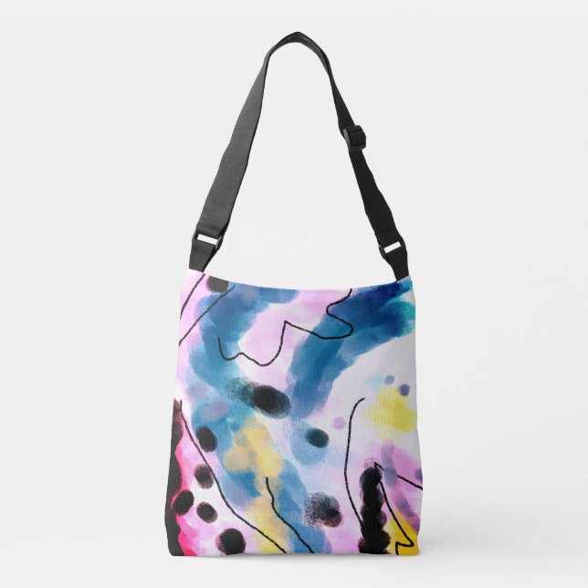 Funky Abstract Art Tote Bag (Front)