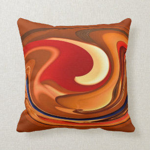 Funky Abstract Burnt Orange Red Throw Pillow