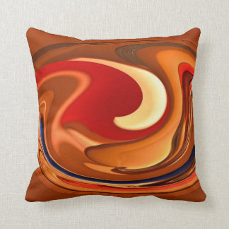 Funky Abstract Burnt Orange Red Throw Pillow