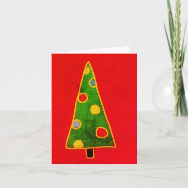 Funky Abstract Christmas Tree Card (Front)