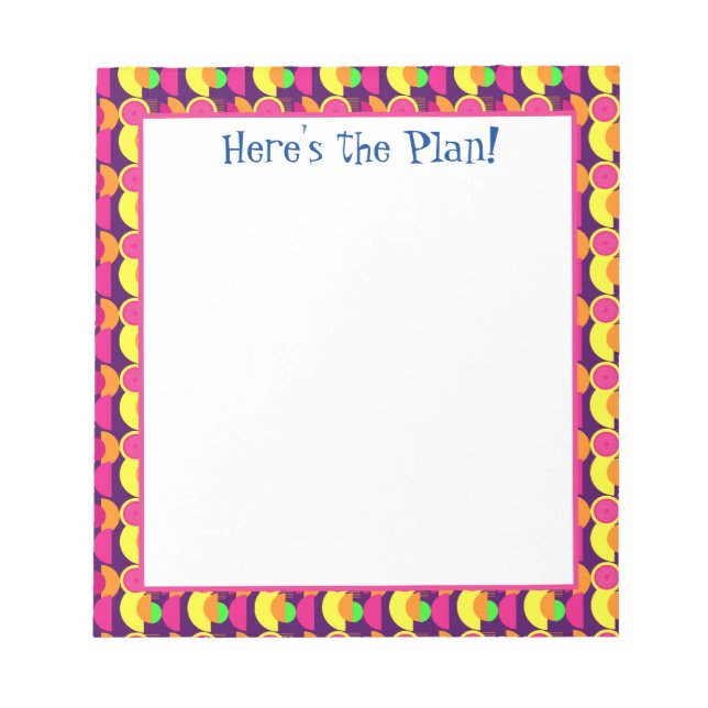 Funky Abstract colourful Boho Art  Planner Notepad (Front)