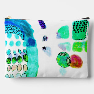Funky Abstract Digital Art Accessory Pouch