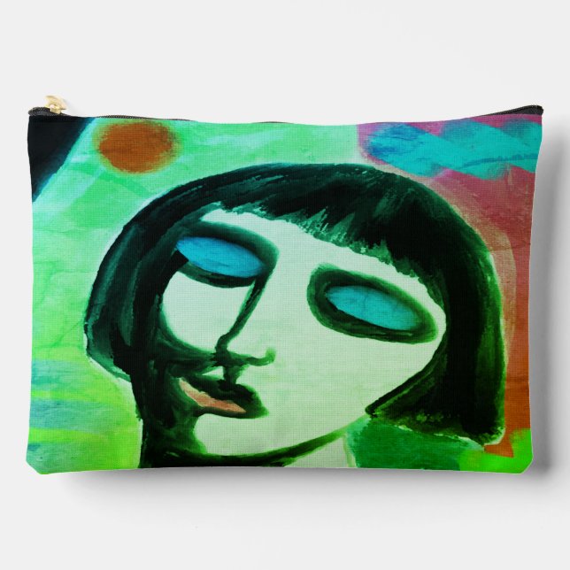 Funky Abstract Digital Art Accessory Pouch (Front)