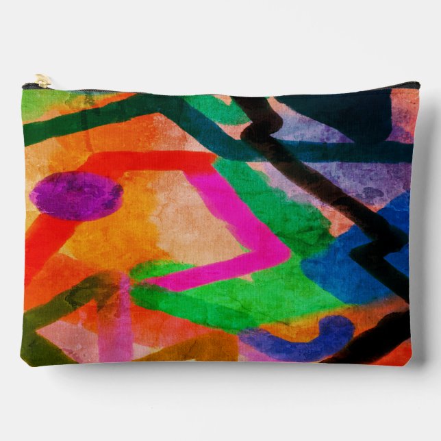 Funky Abstract Digital Art Accessory Pouch (Front)
