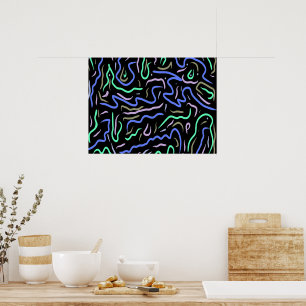 Funky Abstract Digital Art Poster