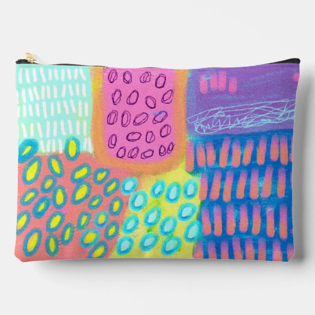 Funky Abstract Digital Painting Accessory Pouch (Front)