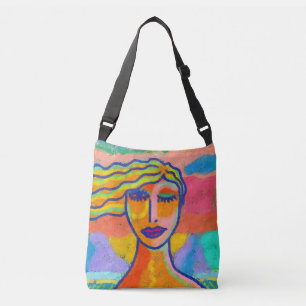 Funky Abstract Digital Painting Crossbody Bag