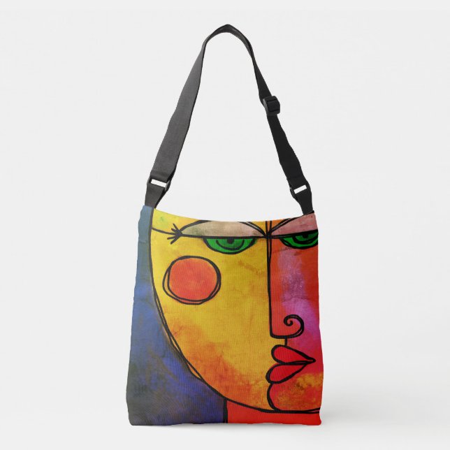 Funky Abstract Face Crossbody Bag (Front)