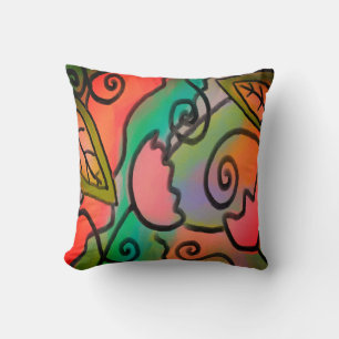 Funky Abstract Floral Cushion