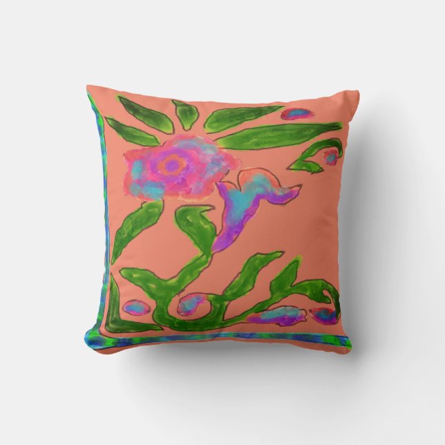 Funky Abstract Floral  Cushion (Front)
