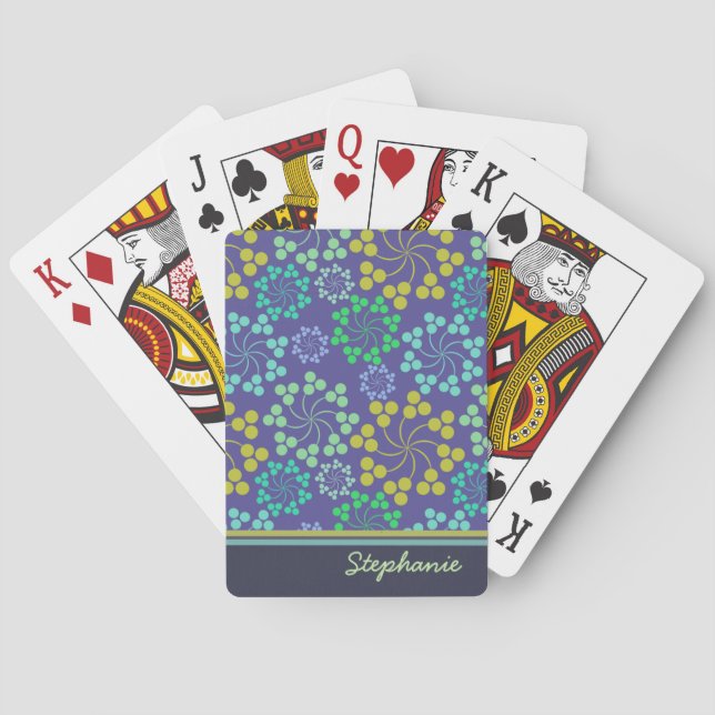 Funky Abstract Floral Playing Cards (Back)