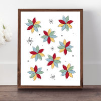 Funky Abstract Flowers Mid Century Modern