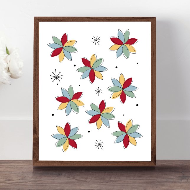 Funky Abstract Flowers Mid Century Modern Poster (Creator Uploaded)