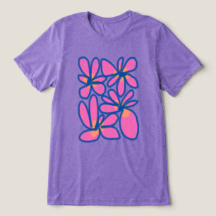 Funky Abstract Flowers Wearable Art Tri-Blend Shirt