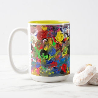 Funky Abstract Joyful Colourful Two-Tone Coffee Mug