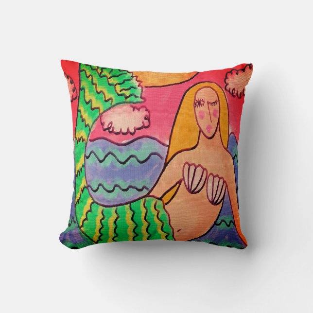 Funky Abstract Mermaid Cushion (Front)