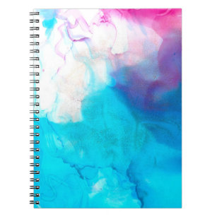 Funky abstract pastel marbled alcohol ink  notebook