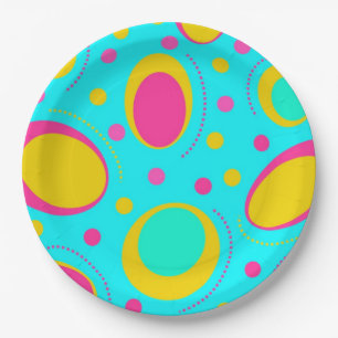 Funky Abstract Pattern Paper Plate
