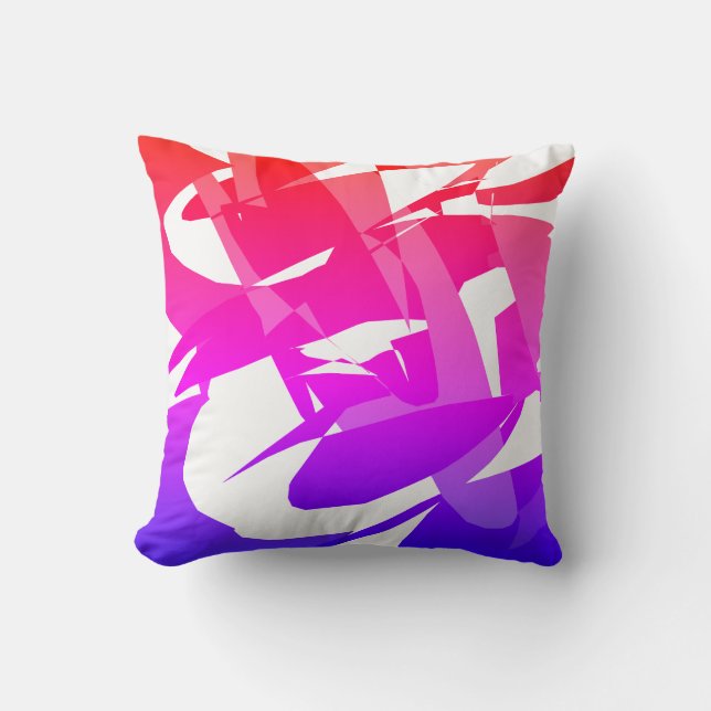 Funky Abstract Pink Purple Pattern Pillow Cushion (Front)