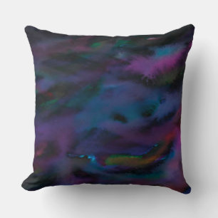 Funky abstract smokey purples water colour  cushion