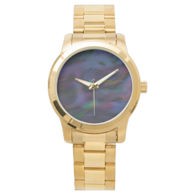 Funky abstract smokey purples water colour  watch (Front)