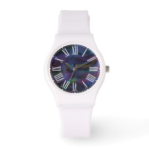 Funky abstract smokey purples water colour  watch
