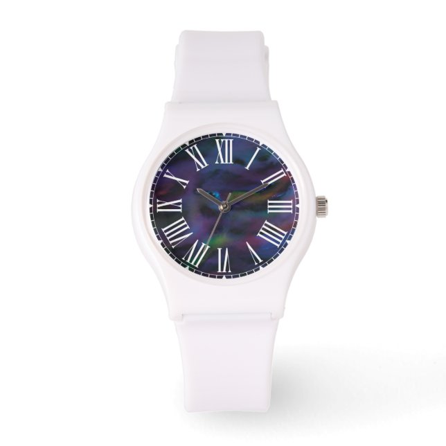 Funky abstract smokey purples water colour  watch (Front)