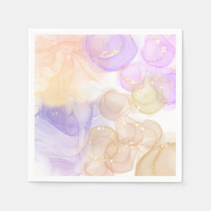 Funky abstract summer purple yellow colours  napkin