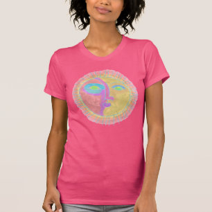 Funky Abstract Sun Face Wearable Art T-Shirt