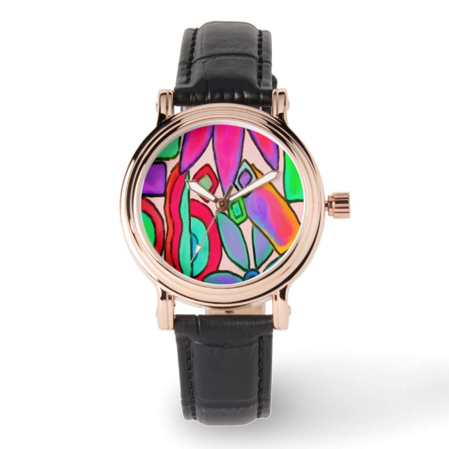 Funky Abstract Wearable Art Watch (Front)
