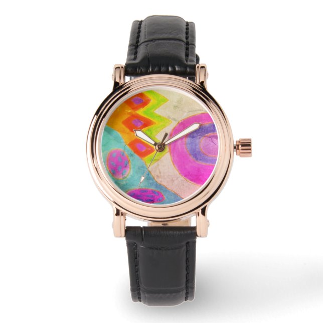 Funky Abstract Wearable Art Watch (Front)