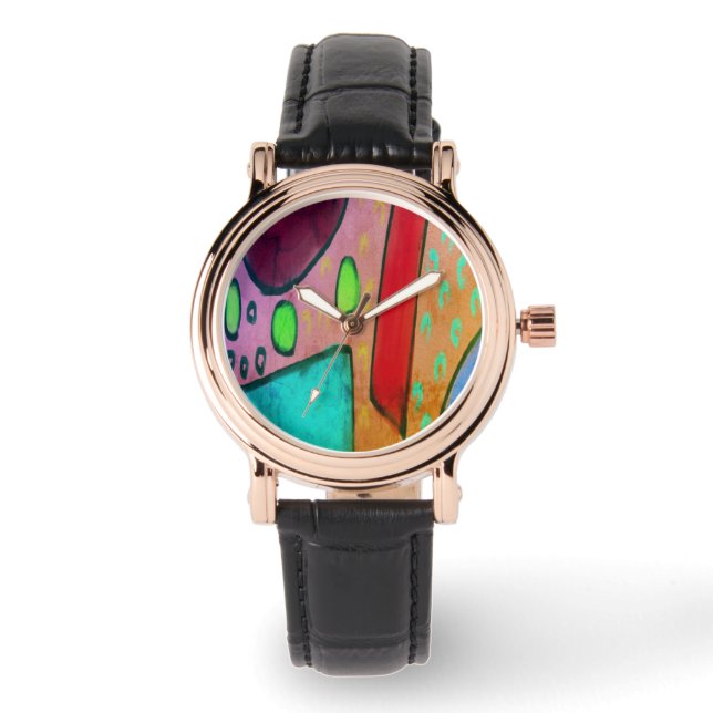 Funky Abstract Wearable Art Watch (Front)