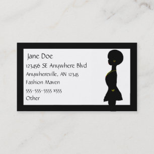 Funky Afro Woman Silhouette Business Card