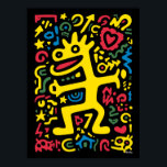 Funky Alien Dragon Yellow – Neon Pop Art Creature Poster<br><div class="desc">Step into a neon dream with this funky Alien Dragon in bold yellow. A quirky cosmic creature, full of energy and attitude, surrounded by vibrant shapes and glowing colours. Perfect for adding funky vibes, retro pop art charm, and playful alien spirit to any room.</div>