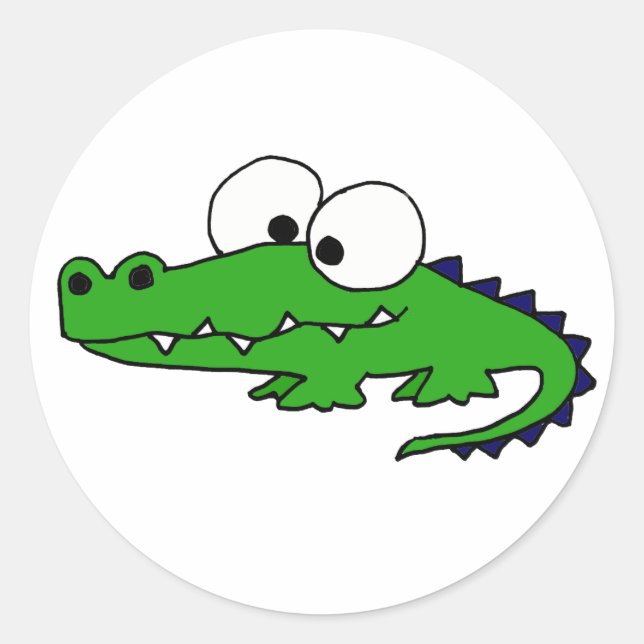 Funky Alligator Classic Round Sticker (Front)
