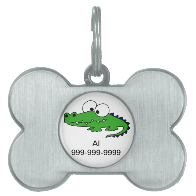 Funky Alligator Pet ID Tag (Front)