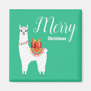 Funky Alpaca Christmas cute llama Magnet